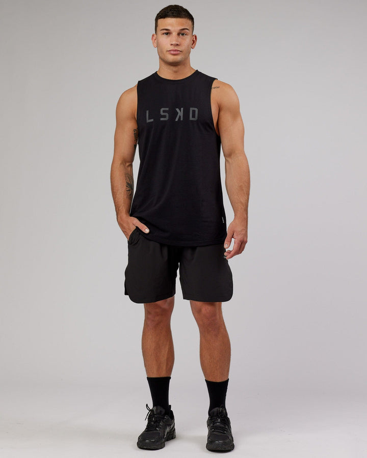 Man wearing Competition 8" Performance Short - Black