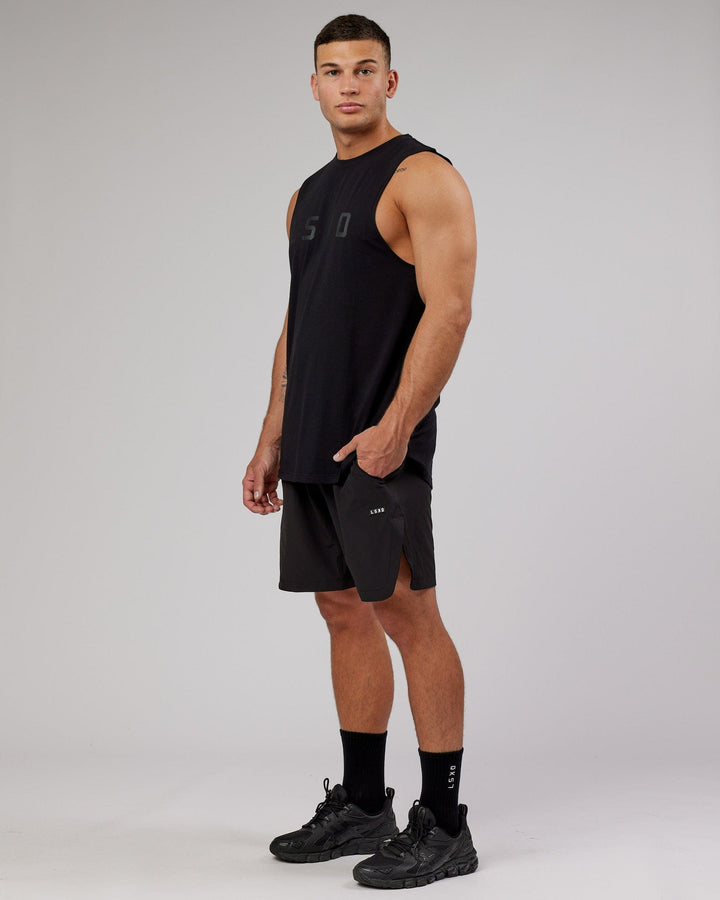 Man wearing Competition 8" Performance Short - Black