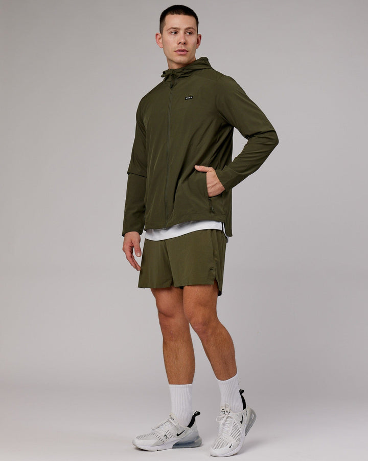 Man wearing Mens Functional Training Jacket - Forest Night