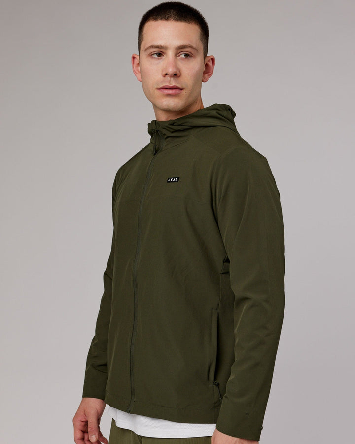 Man wearing Mens Functional Training Jacket - Forest Night