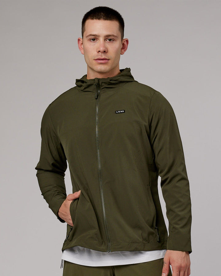 Man wearing Mens Functional Training Jacket - Forest Night