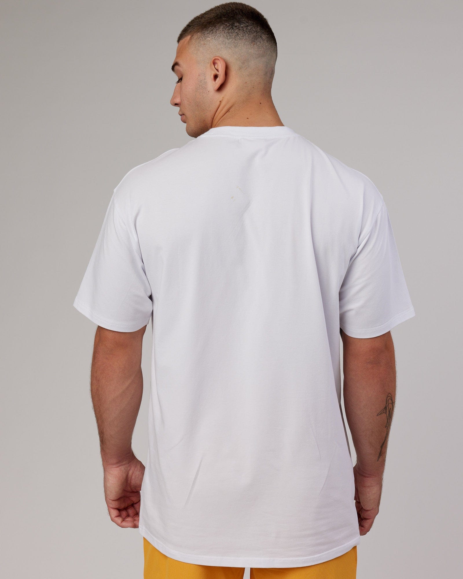 mens longline white t shirt
