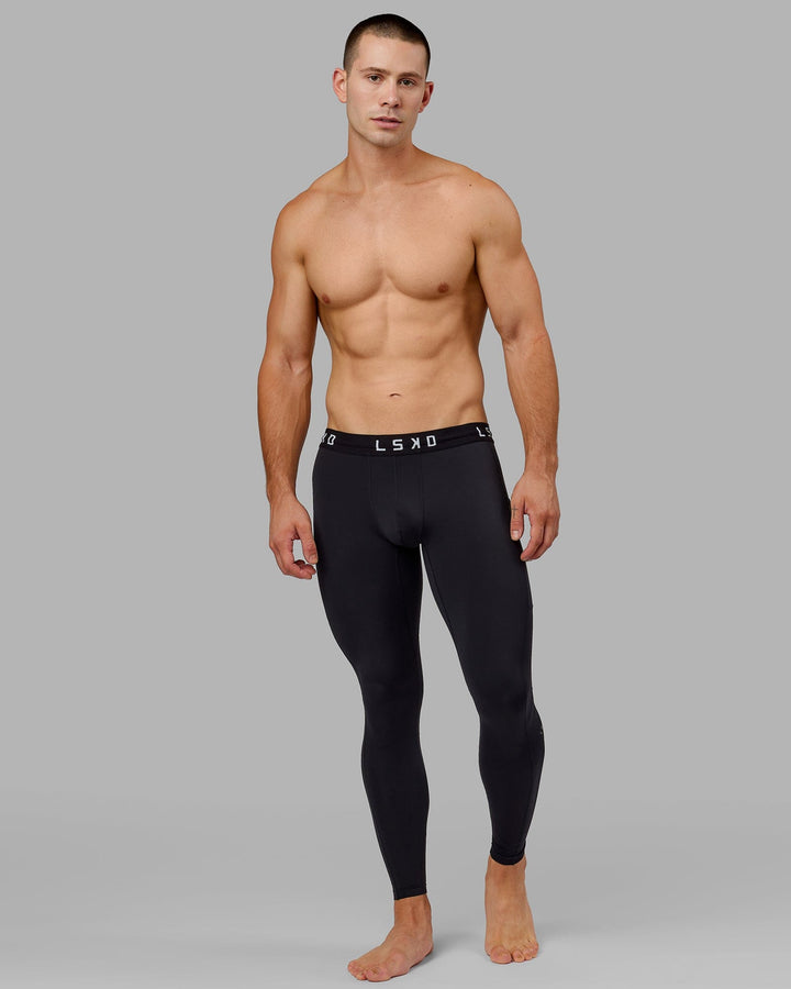 Man wearing Mens Perform Full Length Tight - Black