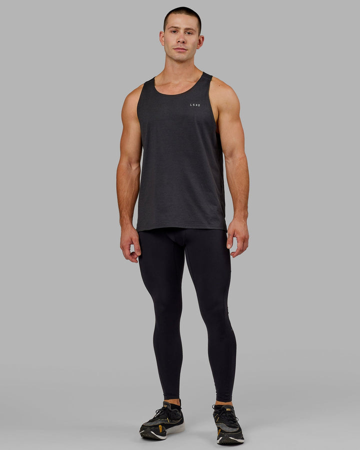 Man wearing Mens Perform Full Length Tight - Black