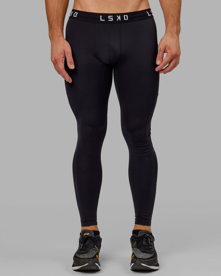 Man wearing Mens Perform Full Length Tight - Black
