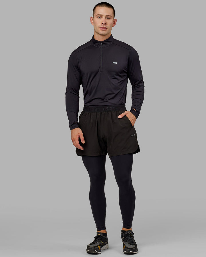 Man wearing Mens Perform Full Length Tight - Black