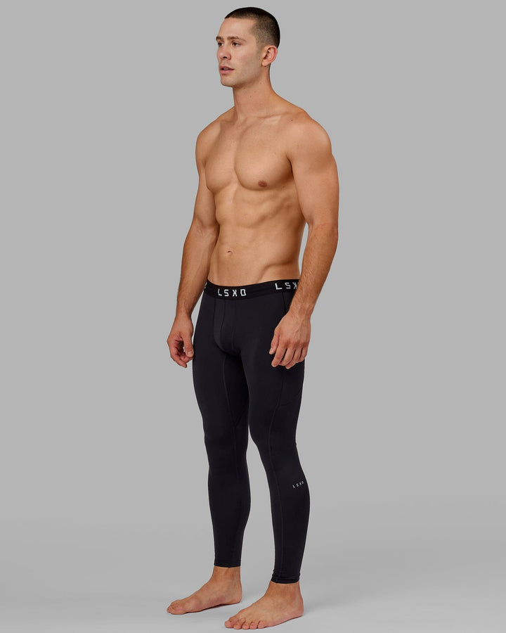 Man wearing Mens Perform Full Length Tight - Black