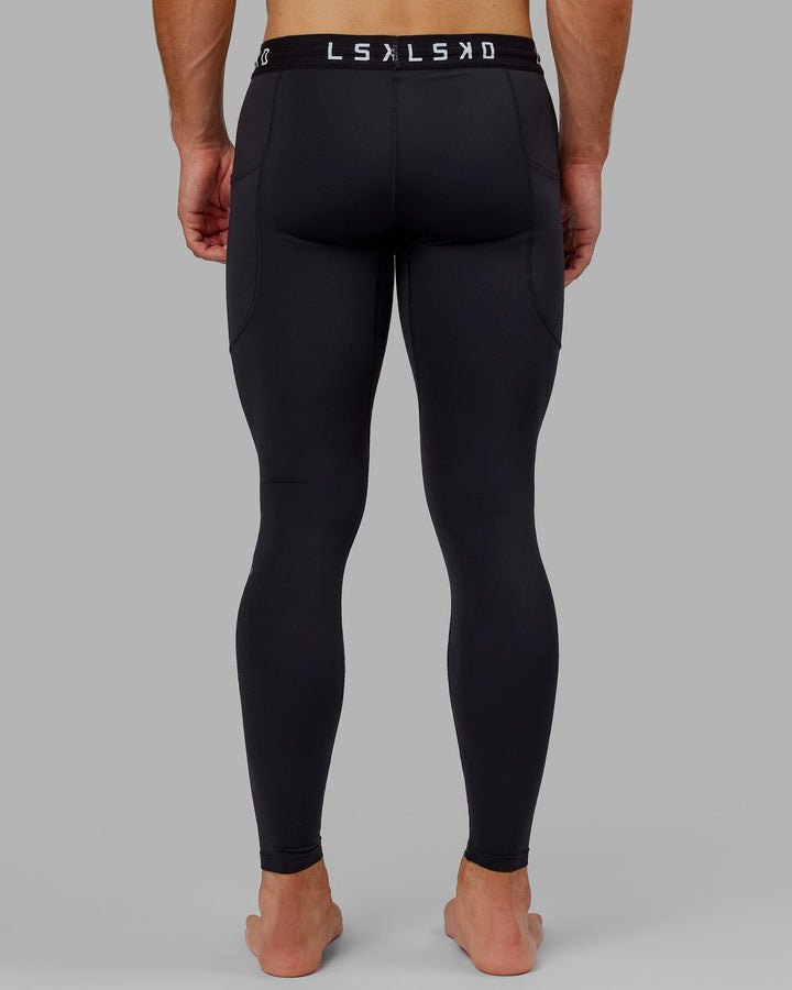 Man wearing Mens Perform Full Length Tight - Black