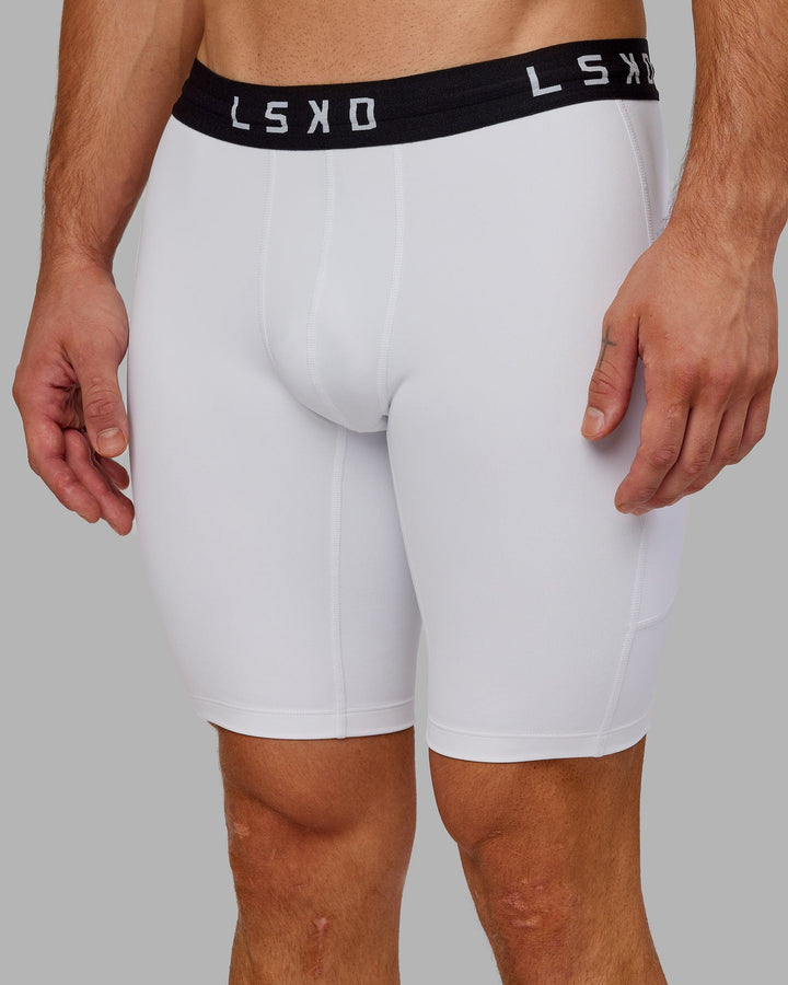 Man wearing Men's Perform Short Tight - White