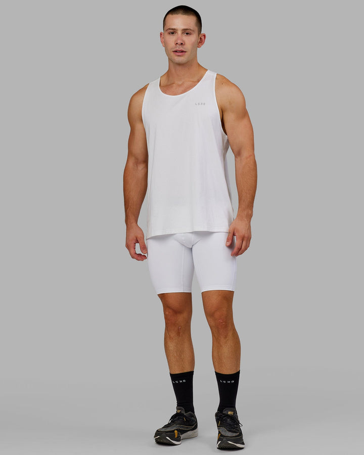 Man wearing Men's Perform Short Tight - White