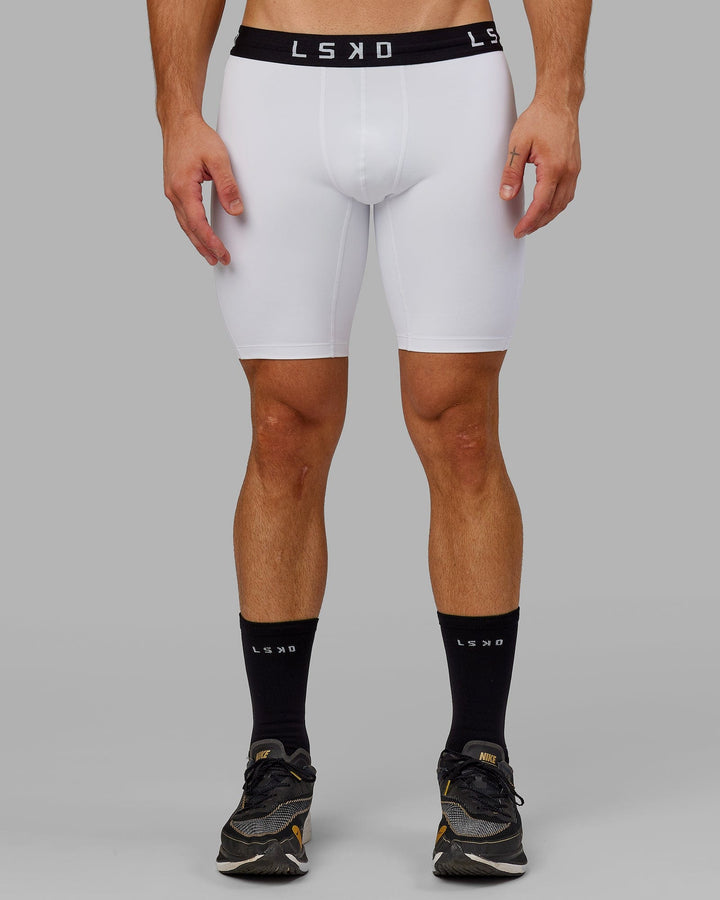 Man wearing Men's Perform Short Tight - White