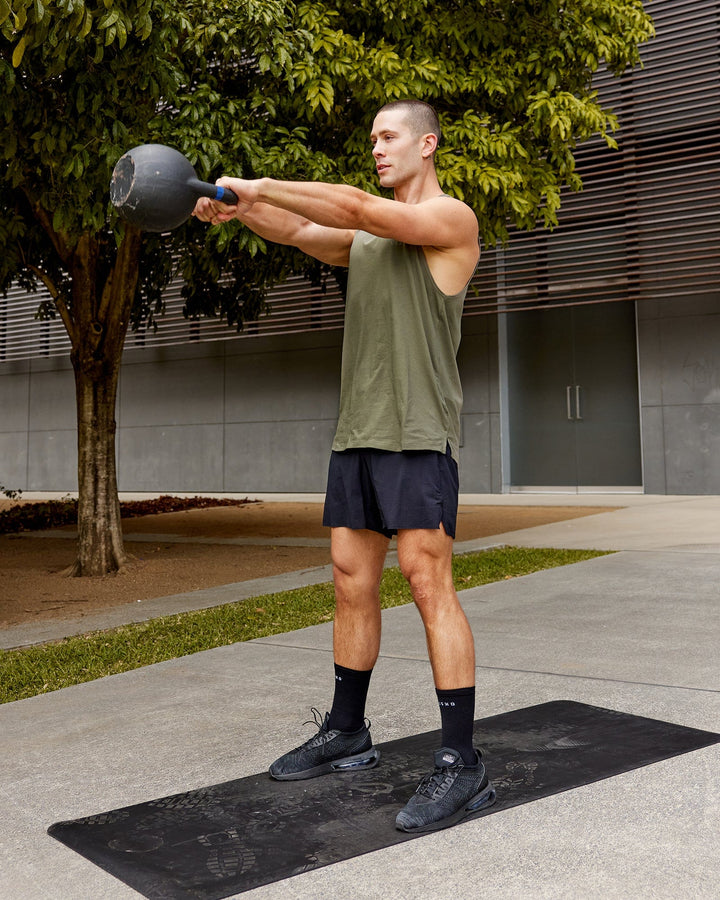 Man wearing PimaFLX Tank - Olive Fade