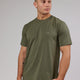 Man wearing PimaFLX Tee - Olive Fade