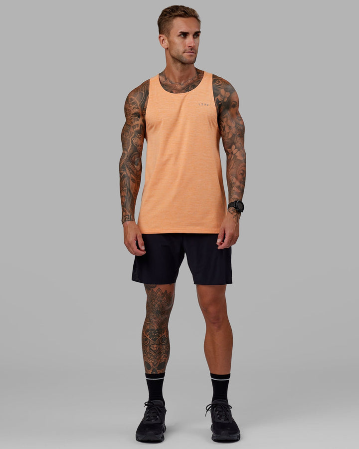 Man wearing Perform VapourFLX Tank - Tangerine Marl