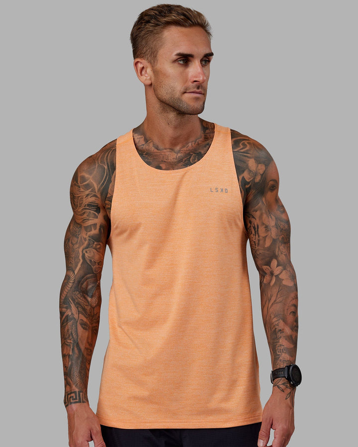 Man wearing Perform VapourFLX Tank - Tangerine Marl