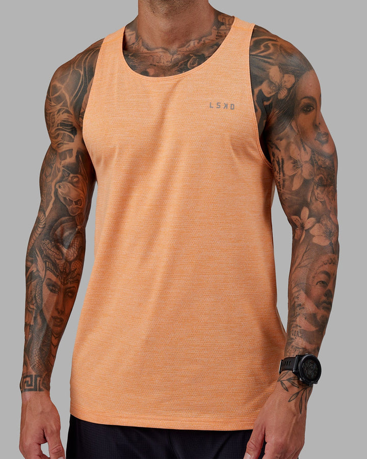 Man wearing Perform VapourFLX Tank - Tangerine Marl