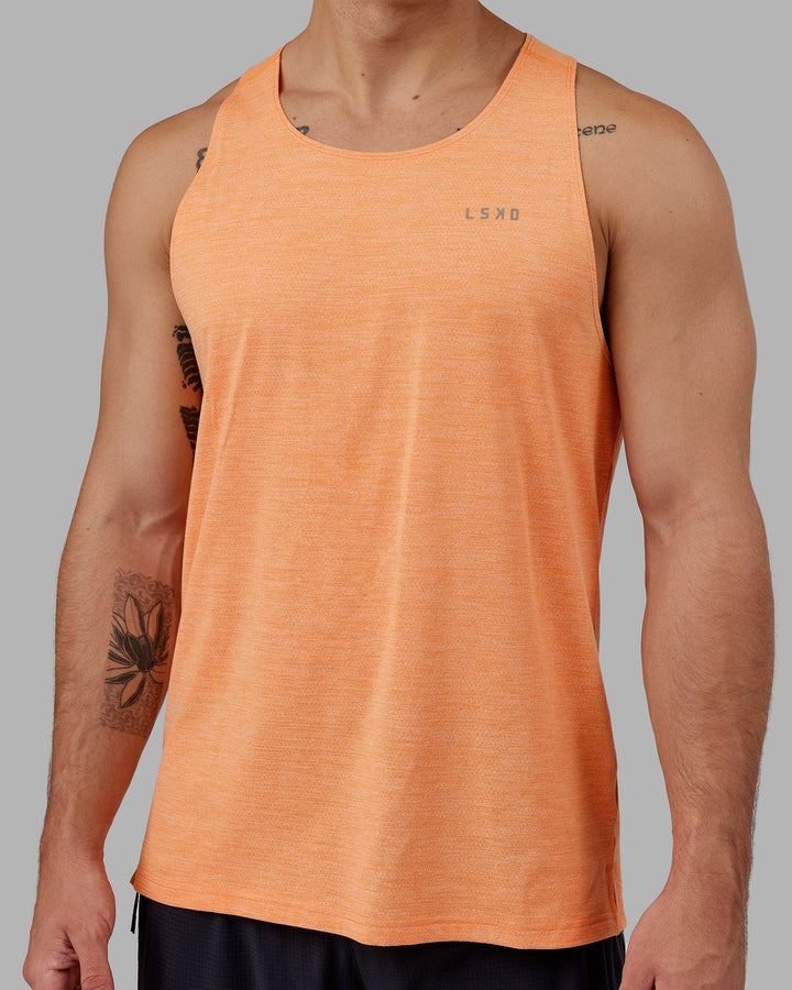 Man wearing Perform VapourFLX Tank - Tangerine Marl