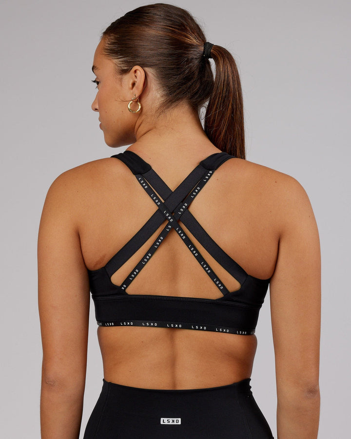 Woman wearing MVP Sports Bra - Black