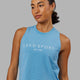 Woman wearing Penalty Tank - Azure-Blue