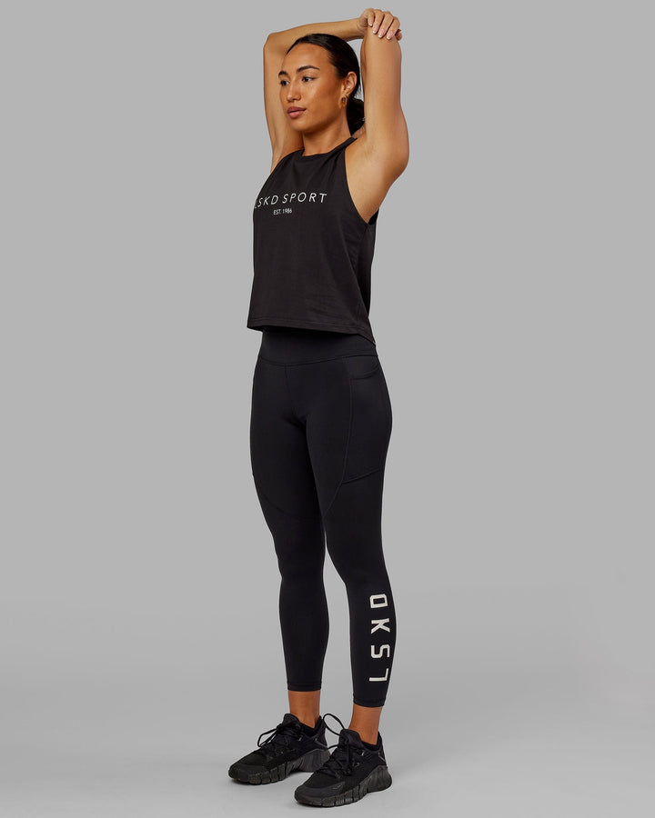 Woman wearing Penalty Tank - Black