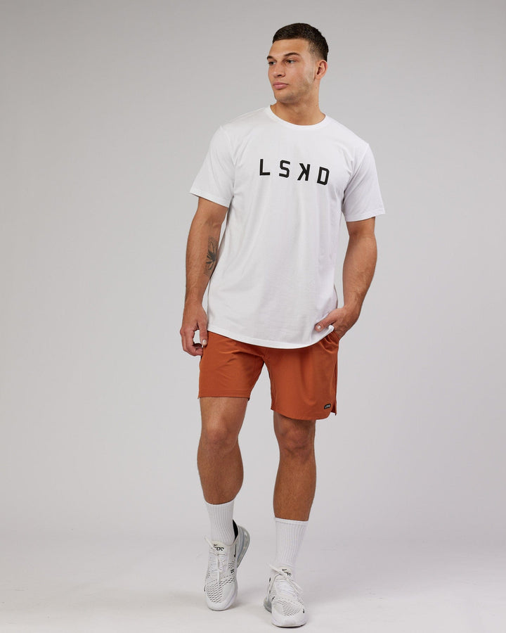 Man wearing Power FLXDRY Performance Tee - White-Black