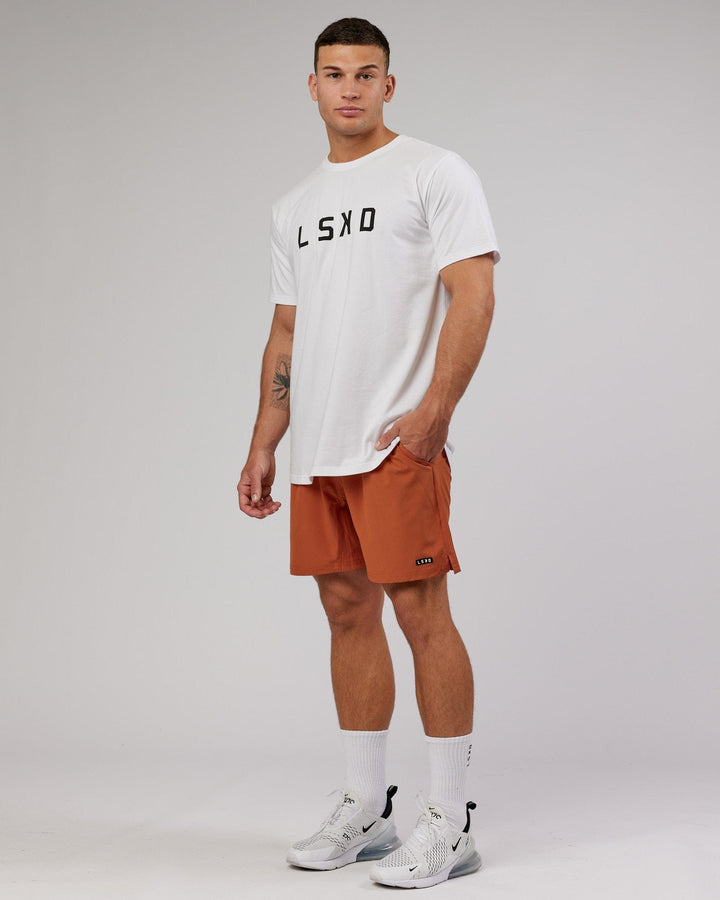 Man wearing Power FLXDRY Performance Tee - White-Black
