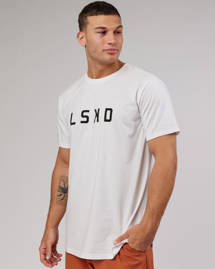 Man wearing Power FLXDRY Performance Tee - White-Black