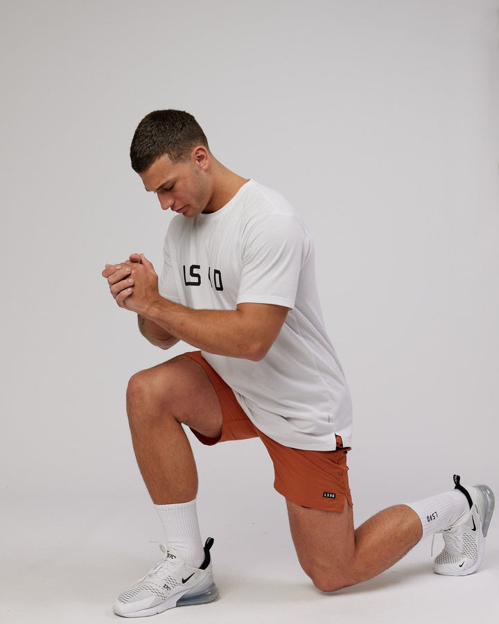 Man wearing Power FLXDRY Performance Tee - White-Black