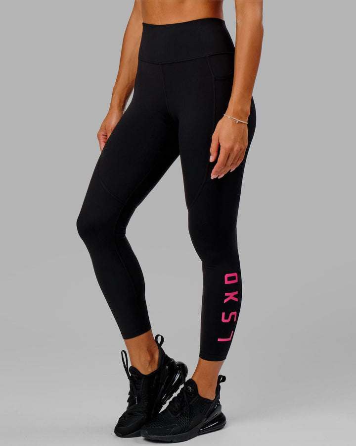 Rep Full Length Tights - Black-Boysenberry