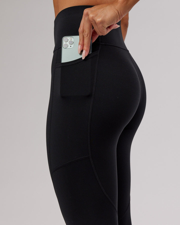 Rep Full Length Tights - Black-Hyper Teal