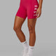 Woman wearing Rep Mid Short Tight - Boysenberry