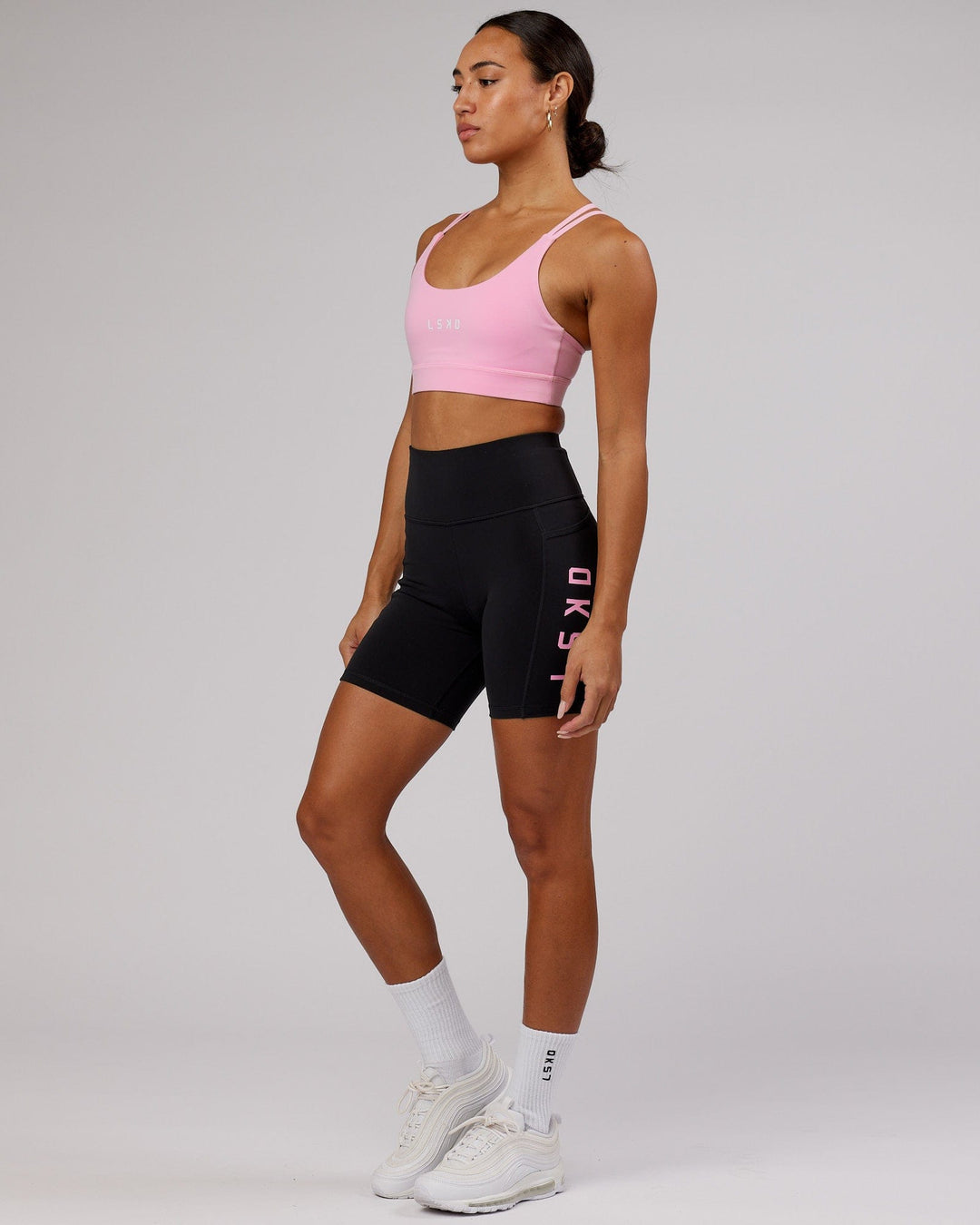 Rep Mid Short Tights - Black-Pink Frosting