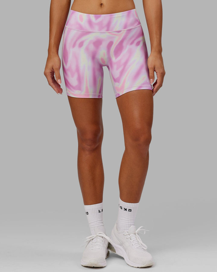 Woman wearing RXD Mid Short Tight - Euphoria Pink