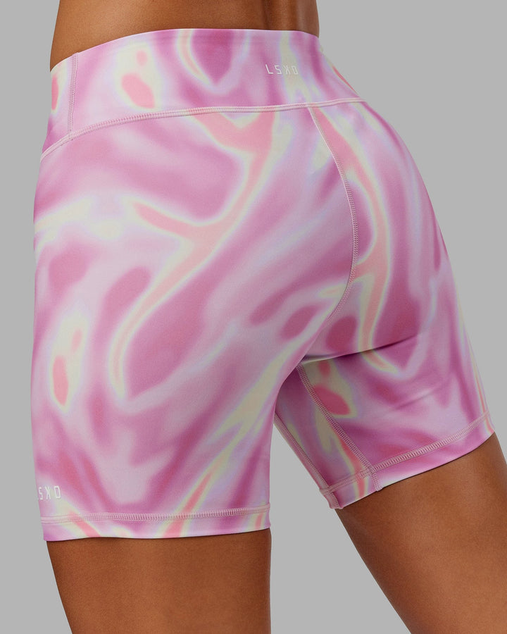 Woman wearing RXD Mid Short Tight - Euphoria Pink