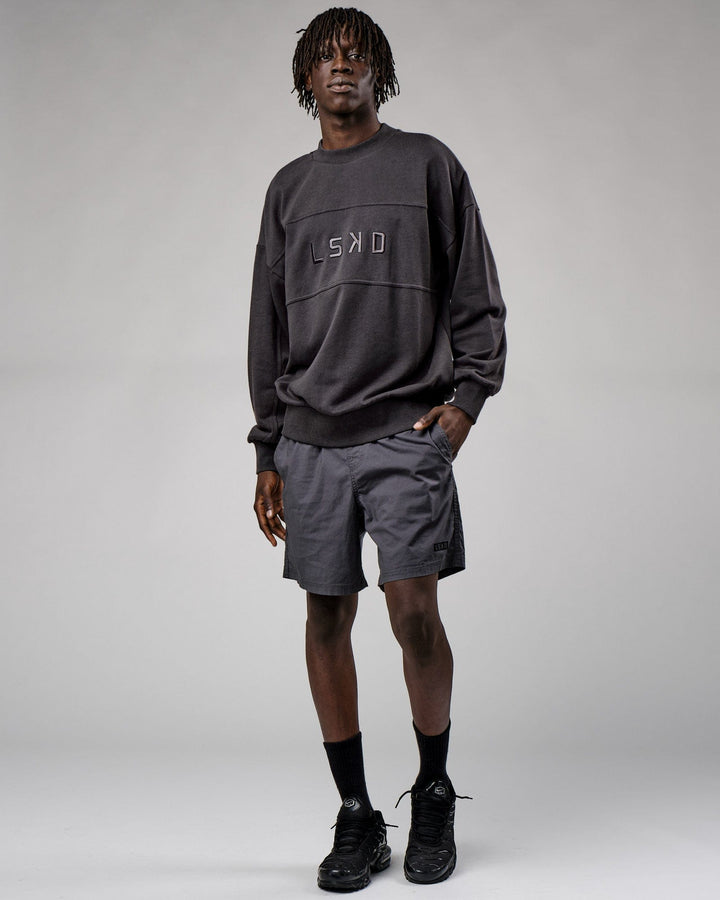 Man wearing Unisex Slice Sweater Oversize - Phantom