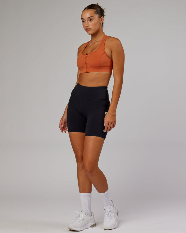 Woman wearing Products Sprint Sports Bra - Auburn