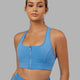Woman wearing Sprint Bra - Azure Blue