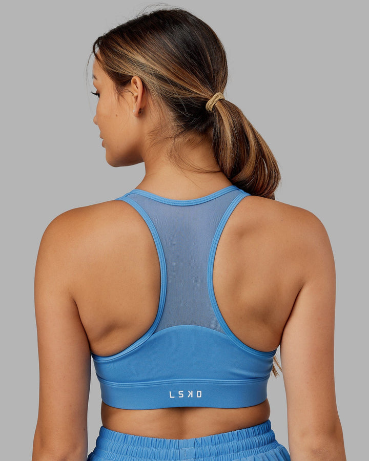 Woman wearing Sprint Bra - Azure Blue