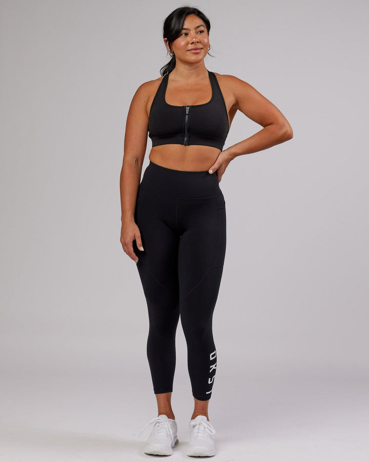 Woman wearing Sprint Sports Bra - Black