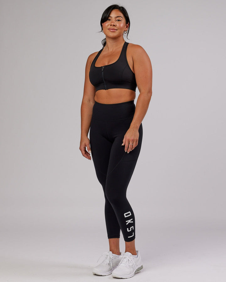 Woman wearing Sprint Sports Bra - Black