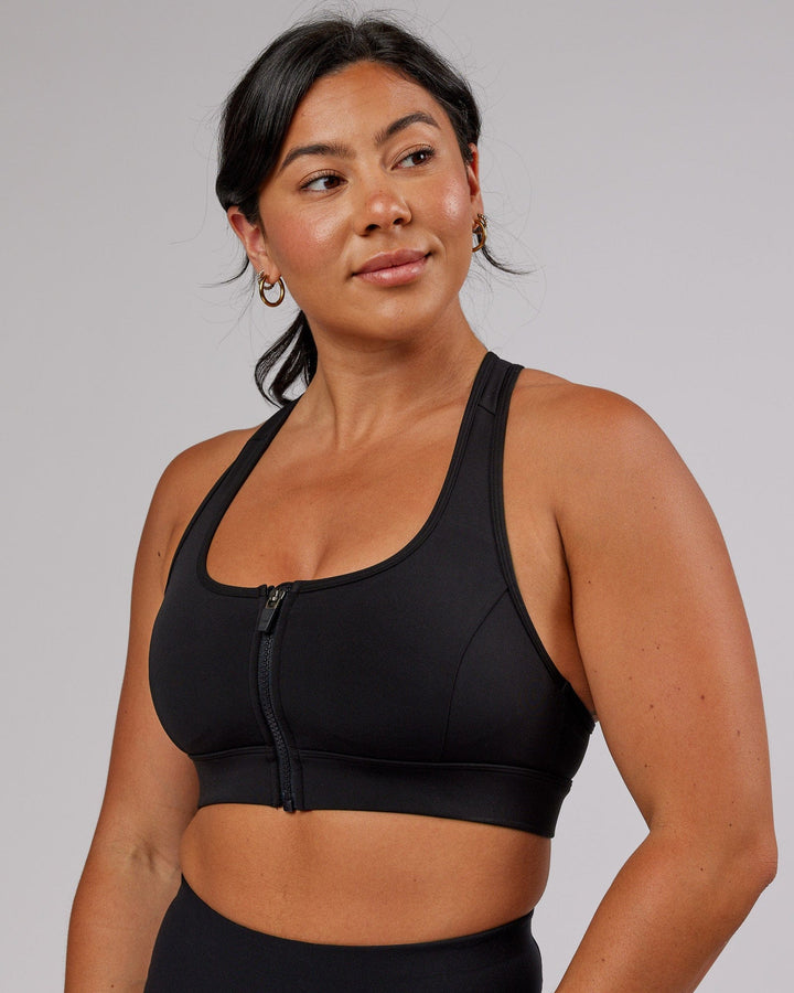 Woman wearing Sprint Sports Bra - Black