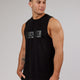 Man wearing Strength FLXCotton Training Fit Tank - Black-Black