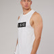 Man wearing Strength FLXDRY Performance Tank - White
