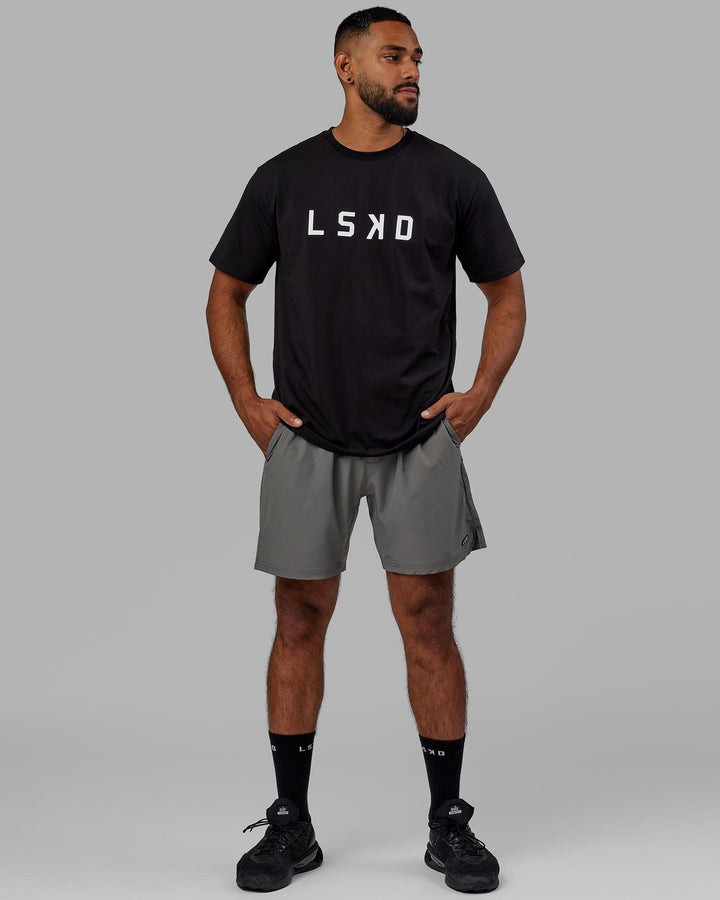 Man Wearing Structure Tee - Black-White
