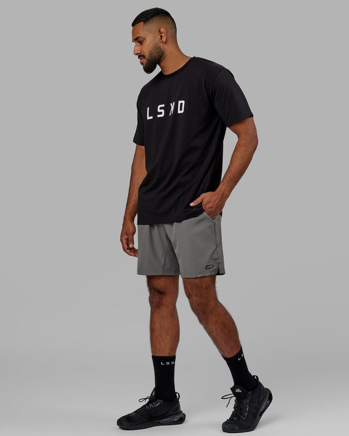 Man Wearing Structure Tee - Black-White