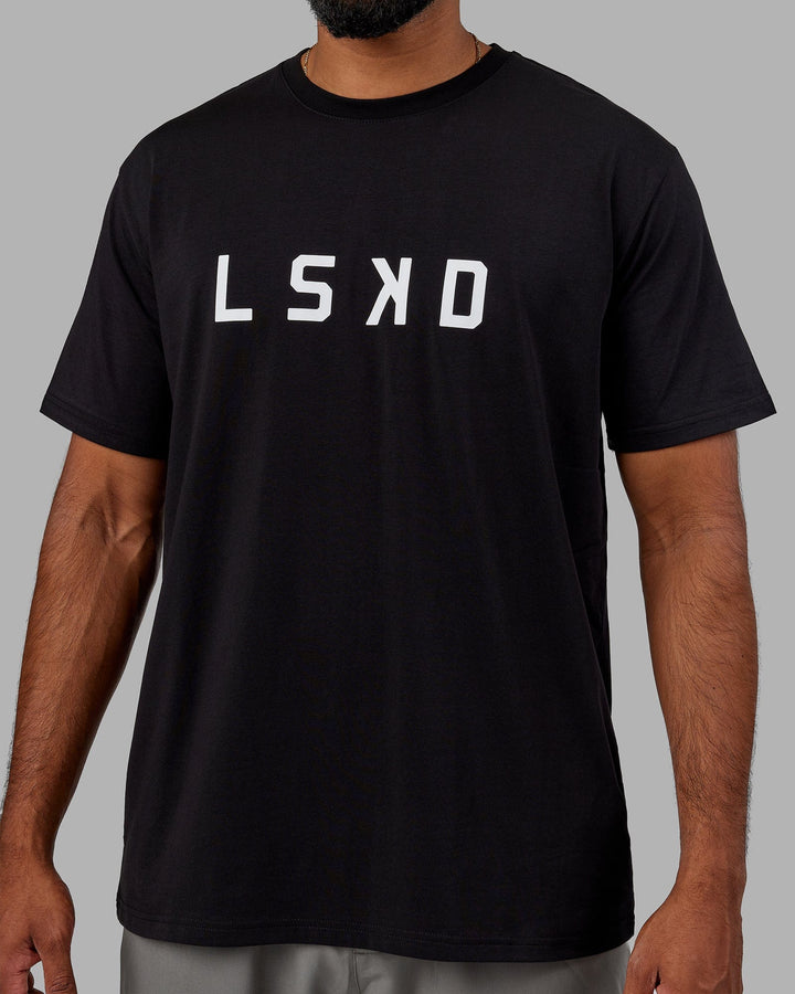 Man Wearing Structure Tee - Black-White