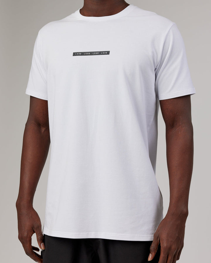 Man wearing Tape FLXCotton Tee Oversize - White