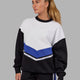 Woman wearing Time Out Sweater Oversize - Black-Power Cobalt