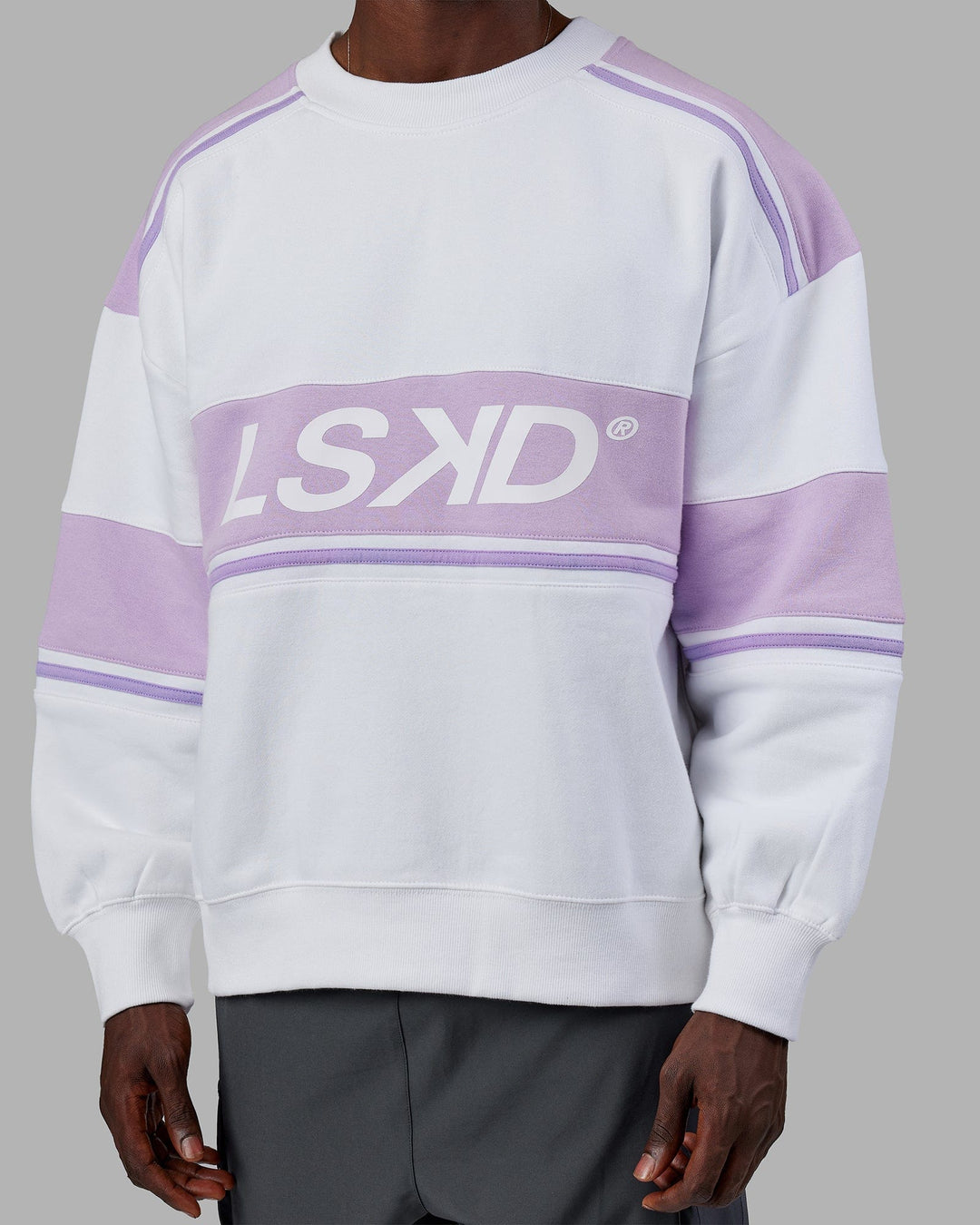 Unisex A-Team Sweater Oversize - White-Pale Lilac