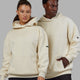 Woman wearing Unisex Lab Hoodie Oversize - Bone